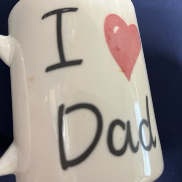 Vintage I ❤️ Dad Coffee Tea Mug Cup White Ceramic I Love Dad 9 Oz - Picture 7 of 7